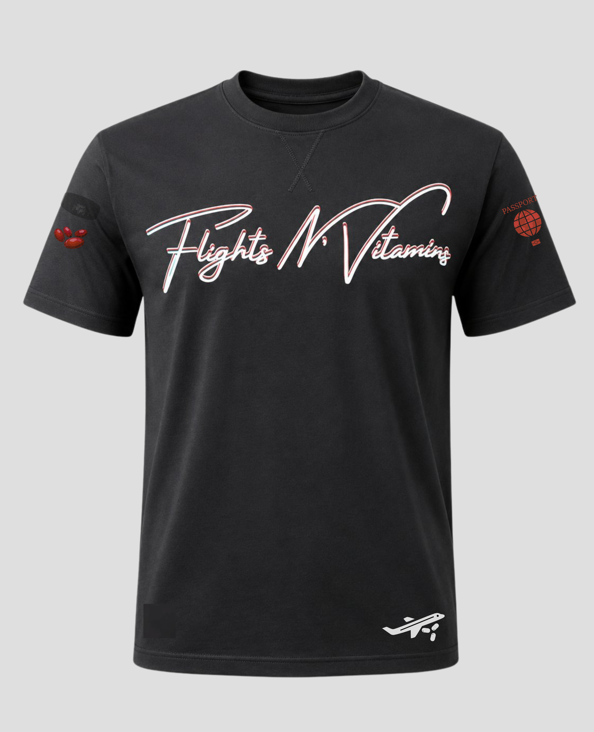 Double-Sided | Top Quality Garment | Graphic Tee | Blk/Red